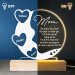 Mom, We Love You - Family Personalized Custom Round Shaped 3D LED Light - Mother's Day, Birthday Gift For Mom