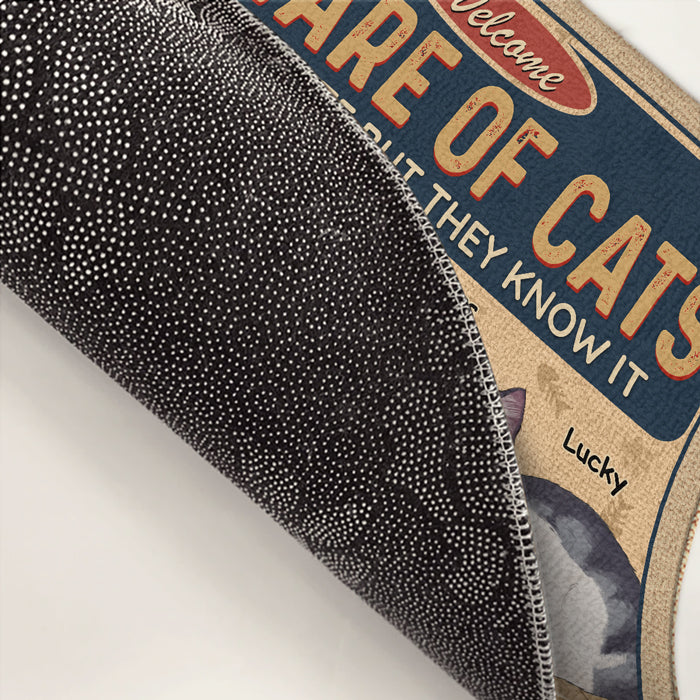 Beware, Guard Cats Are On Duty - Cat Personalized Custom Decorative Mat - Gift For Pet Owners, Pet Lovers