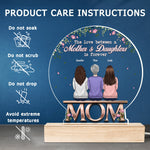 The Love Between A Mother And Daughters Is Forever - Family Personalized Custom Snow Globe Shaped 3D LED Light - Mother's Day, Birthday Gift For Mom