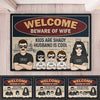 Welcome To Our Home, The Kids Are Shady & My Husband Is Cool - Family Personalized Custom Decorative Mat - Gift For Family Members