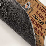 A Lovely Lady And Her Grumpy Old Man Live Here With Their Crazy Dogs - Couple Personalized Custom Decorative Mat - Gift For Couples, Pet Owners, Pet Lovers