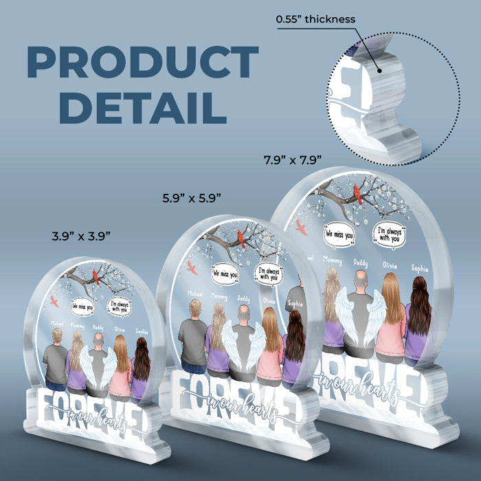 We Miss You - Memorial Personalized Custom Snow Globe Shaped Acrylic Plaque - Sympathy Gift, Gift For Family Members
