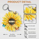 Best Grandma Ever - Family Personalized Custom Flower Shaped Acrylic Keychain - Mother's Day, Birthday Gift For Grandma
