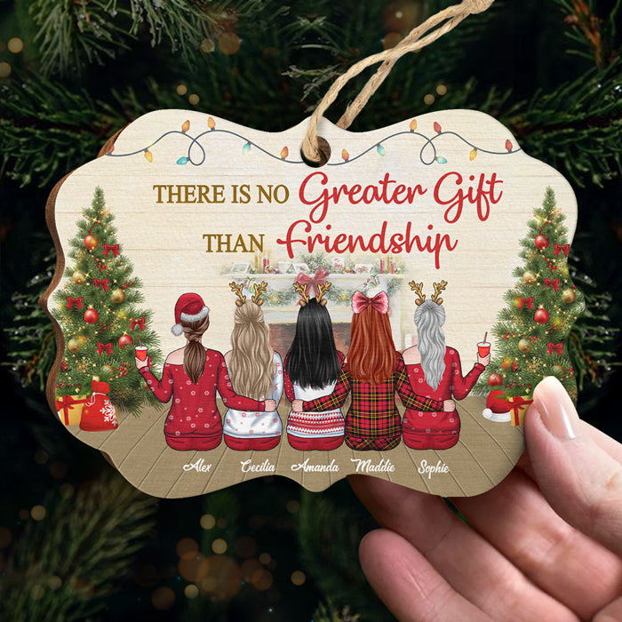 Sisters Will Always Be Connected By Heart - Personalized Custom Benelux Shaped Wood/Aluminum Christmas Ornament - Gift For Bestie, Best Friend, Sister, Birthday Gift For Bestie And Friend, Christmas New Arrival Gift
