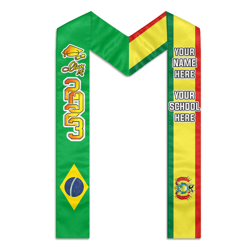 Country Flag Class of 2024 Best Gift For Graduation's Day - Personalized Graduation Stole
