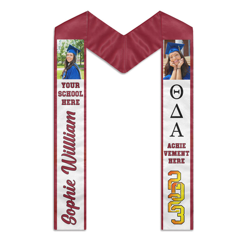 Class of 2024 Fraternity Graduation Stole - Upload Image - Personalized Graduation Stole