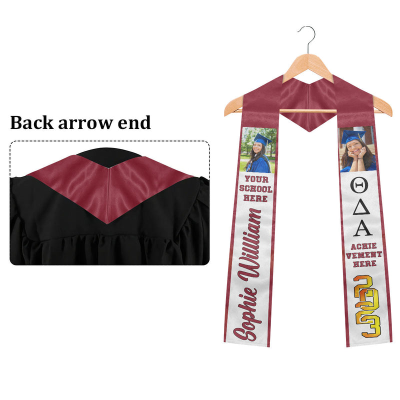 Class of 2024 Fraternity Graduation Stole - Upload Image - Personalized Graduation Stole