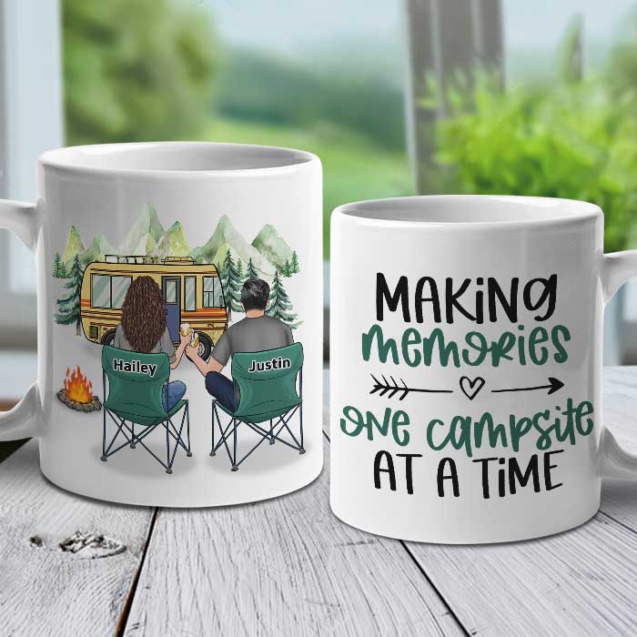 Making Memories One Campsite At A Time - Gift For Camping Couples, Personalized Mug