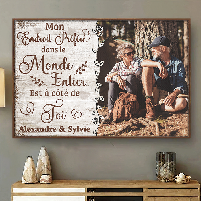 Mon Endroitpréféréestàcôté De Toi - Télécharger Une Image, Cadeau Pour Les Couples, Mari Et Femme - Personalized Horizontal Poster French