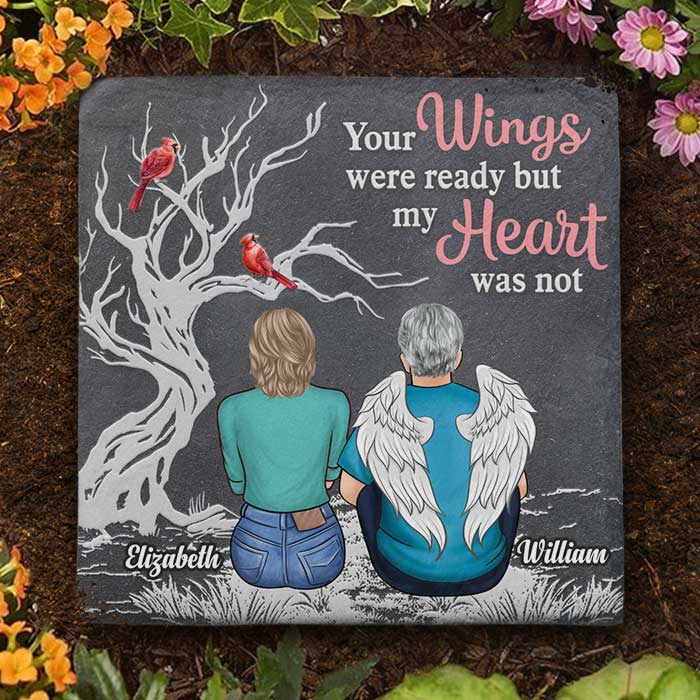 My Heart Was Not Ready - Personalized Memorial Stone, Human Grave Marker - Memorial Gift, Sympathy Gift