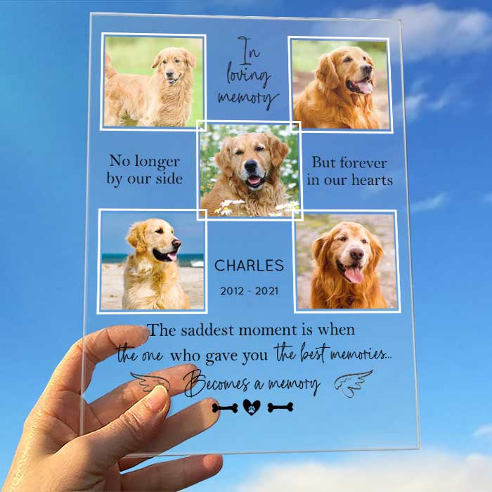 No Longer By Our Side But Forever In Our Hearts - Upload Image - Personalized Acrylic Plaque