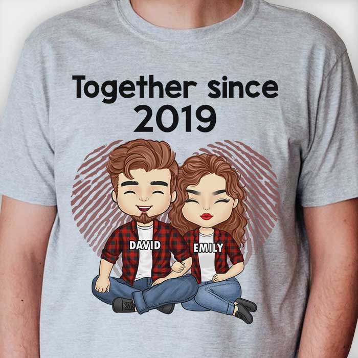 Together Since 2019 - Anniversary Gifts, Gift For Couples, Husband Wife, Personalized Unisex T-shirt, Hoodie