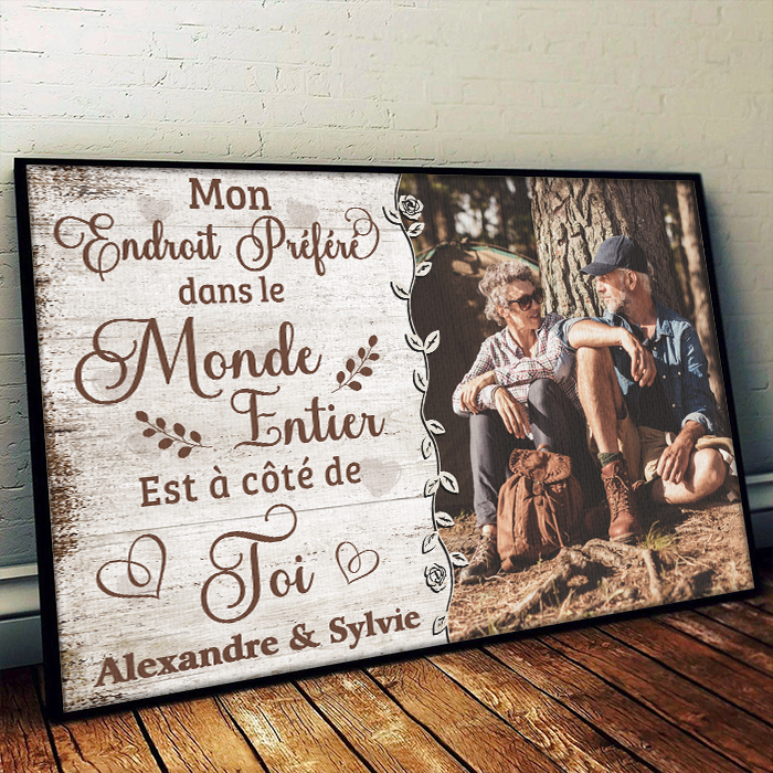 Mon Endroitpréféréestàcôté De Toi - Télécharger Une Image, Cadeau Pour Les Couples, Mari Et Femme - Personalized Horizontal Poster French