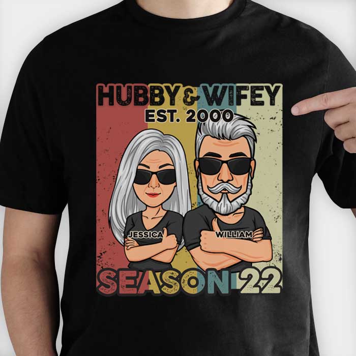 Hubby & Wifey Season - Personalized Unisex T-Shirt, Hoodie, Sweatshirt - Gift For Couple, Husband Wife, Anniversary, Engagement, Wedding, Marriage Gift