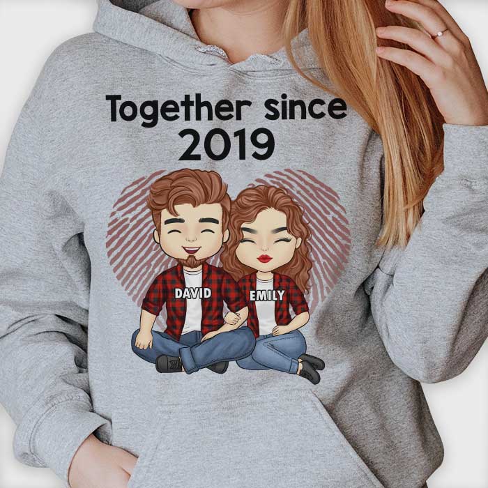 Together Since 2019 - Anniversary Gifts, Gift For Couples, Husband Wife, Personalized Unisex T-shirt, Hoodie
