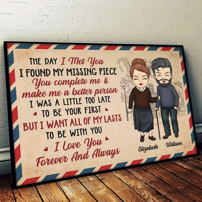 You Make Me A Better Person - Gift For Couples, Personalized Horizontal Poster