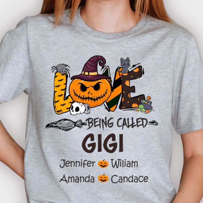 Love Being Called Grandma Halloween - Personalized Unisex T-Shirt