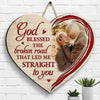 God Brought Us Together - Upload Image, Gift For Couples, Husband Wife - Personalized Shaped Wood Sign