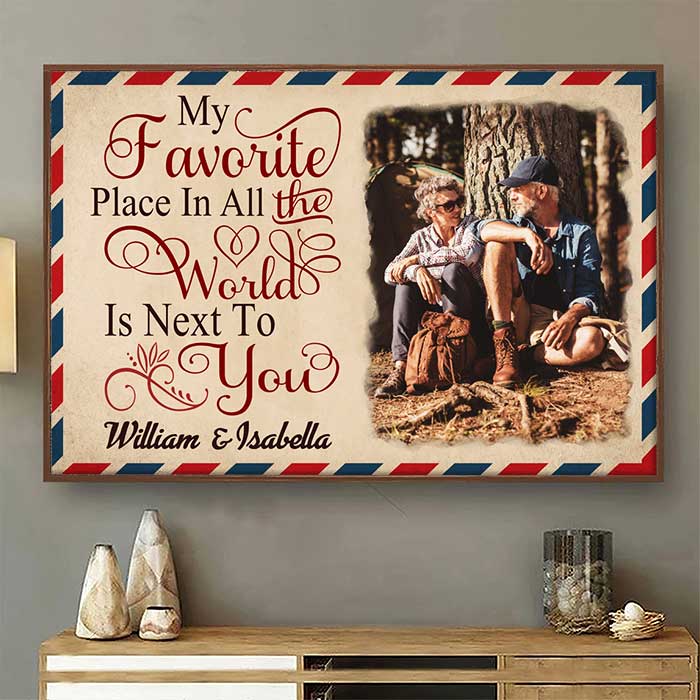 I Love To Stay Next To You - Upload Image, Personalized Horizontal Poster
