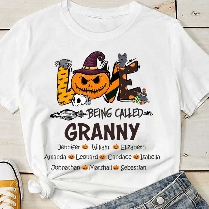 Love Being Called Grandma Halloween - Personalized Unisex T-Shirt