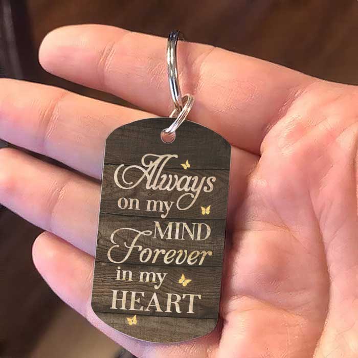 You're Always On My Mind & Forever In My Heart - Upload Image, Personalized Keychain