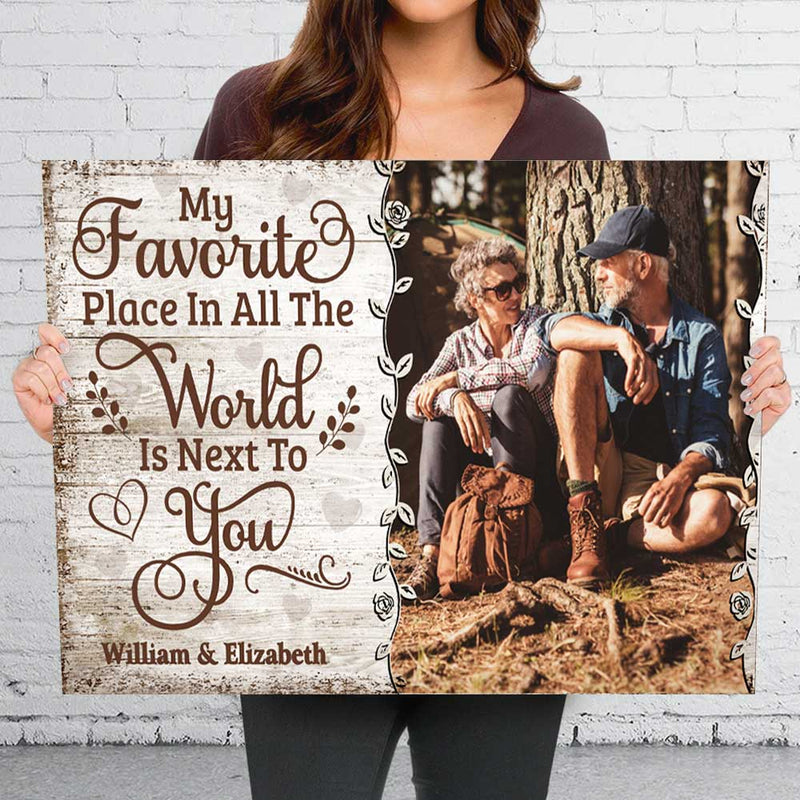 Next To You - Upload Image, Personalized Horizontal Canvas