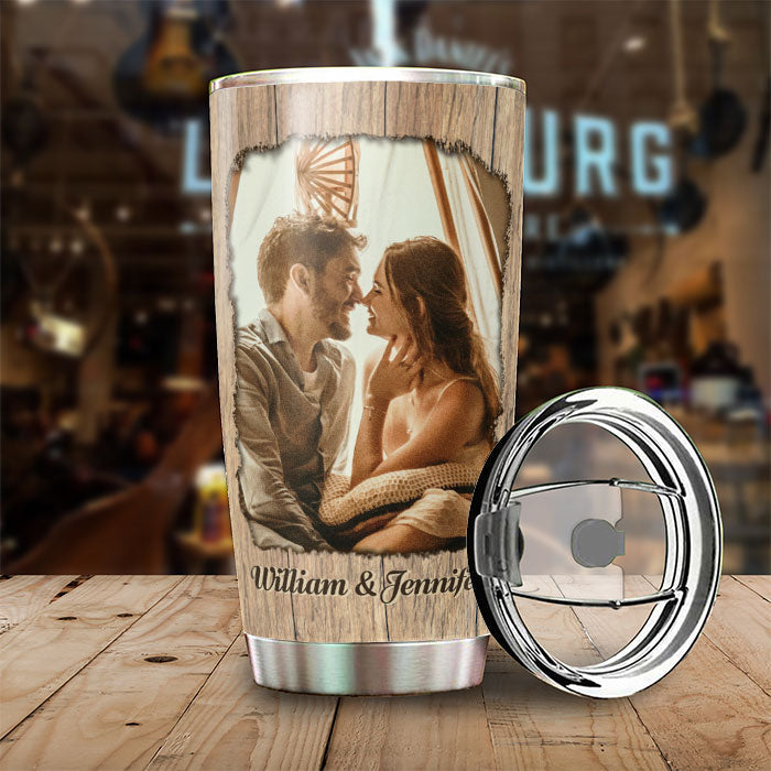 I Entirely Love You - Upload Image, Gift For Couples, Husband Wife - Personalized Tumbler