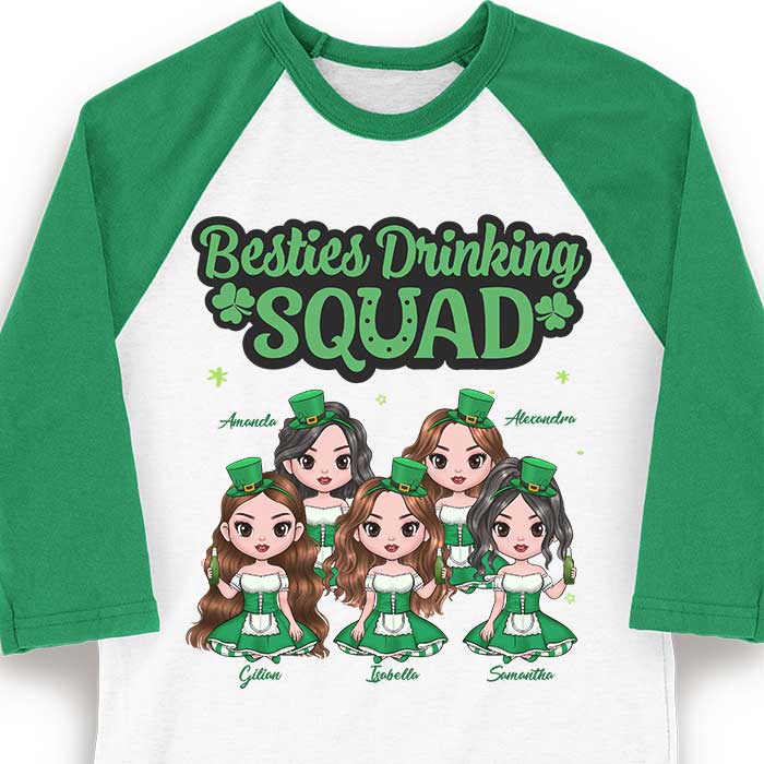 We're A Drinking Squad - Gift For Besties, Personalized St. Patrick's Day Unisex Raglan Shirt