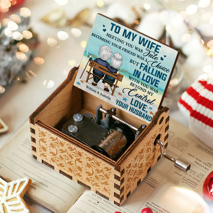 Meeting You Was Fate - Personalized Music Box - Gift For Couples, Husband Wife