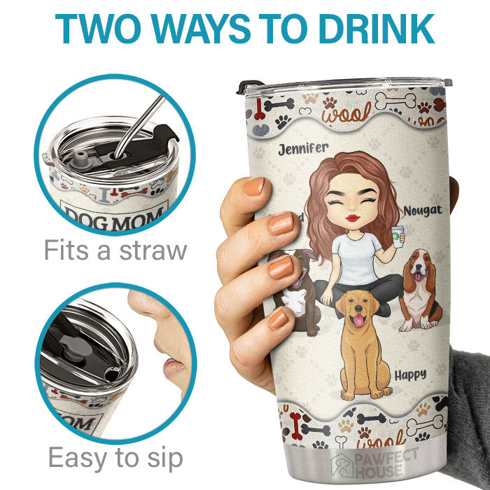 Dog Mom's Nutrition Facts, Amazing Woman, Unconditional Love - Personalized Tumbler - Gift For Dog Lovers, Dog Owners, Dog Gift, Gift For Pet Lovers