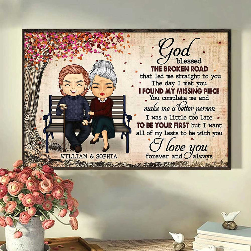 You Are My Missing Piece, I Love You - Gift For Couples, Personalized Horizontal Poster