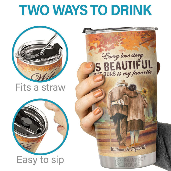 I Choose You To Do Life With Hand In Hand Side By Side - Personalized Tumbler - To My Wife, Gift For Wife, Anniversary, Engagement, Wedding, Marriage Gift