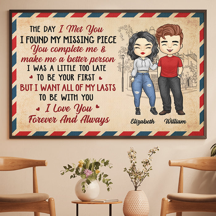 You Make Me A Better Person - Gift For Couples, Personalized Horizontal Poster