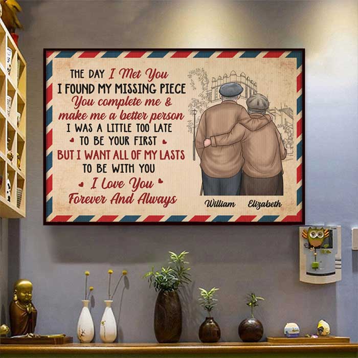 I Want All Of My Lasts To Be With You. I Love You, Forever & Always - Gift For Couples, Personalized Horizontal Poster
