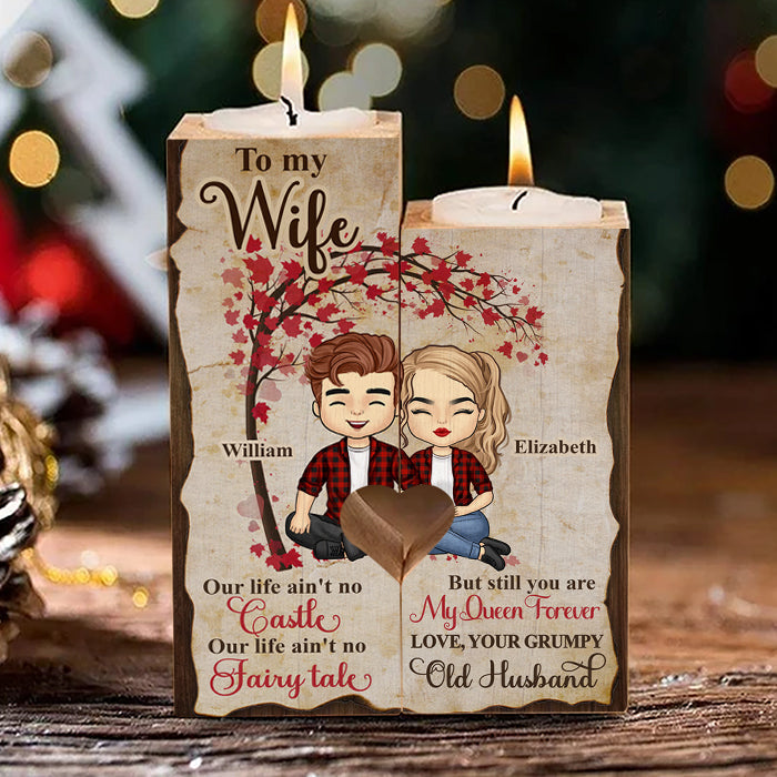 You're My Queen Forever - Gift For Couples, Personalized Candle Holder