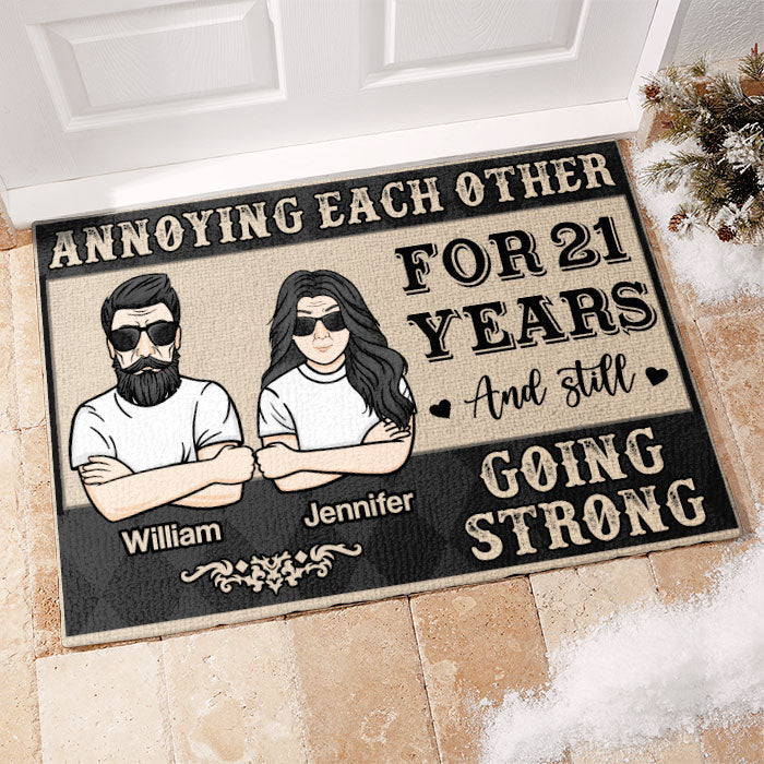 Annoying Each Other For Many Years And Still Going Strong - Gift For Couples, Husband Wife, Personalized Decorative Mat