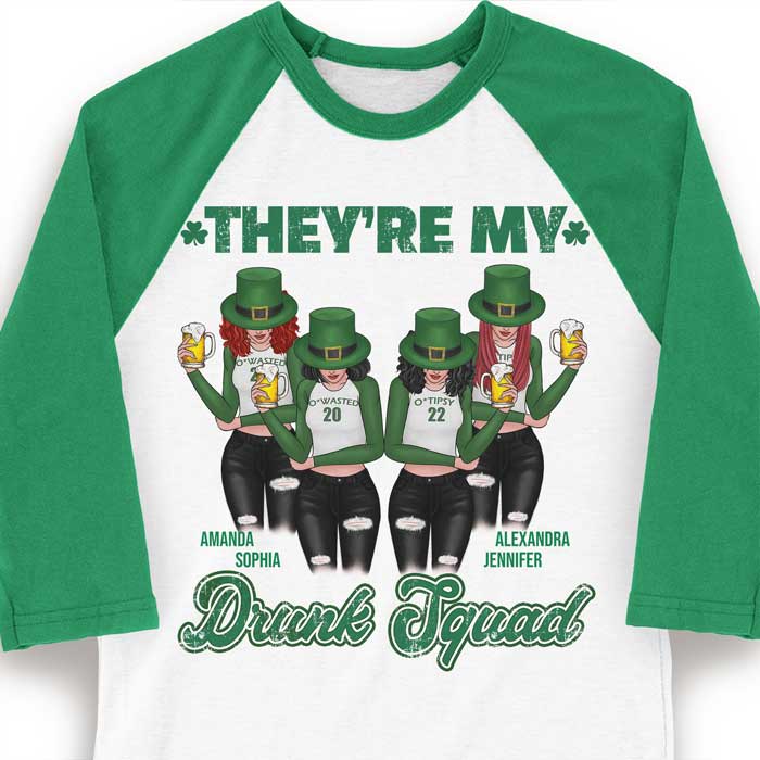 My Bestie Is My Drunker Half - Gift For Besties, Personalized St. Patrick's Day Unisex Raglan Shirt