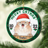 Christmas Cookie Crew - Dogs And Cats - Personalized Custom Round Shaped Wood Christmas Ornament