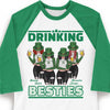 Beer Friends Forever Drinking - Gift For Besties, Personalized St. Patrick's Day Unisex Raglan Shirt