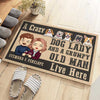 A Crazy Dog Lady And Her Grumpy Old Man Live Here -  Personalized Decorative Mat