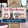 God Bless America - 4th Of July Funny Personalized Pet Rectangle Sign