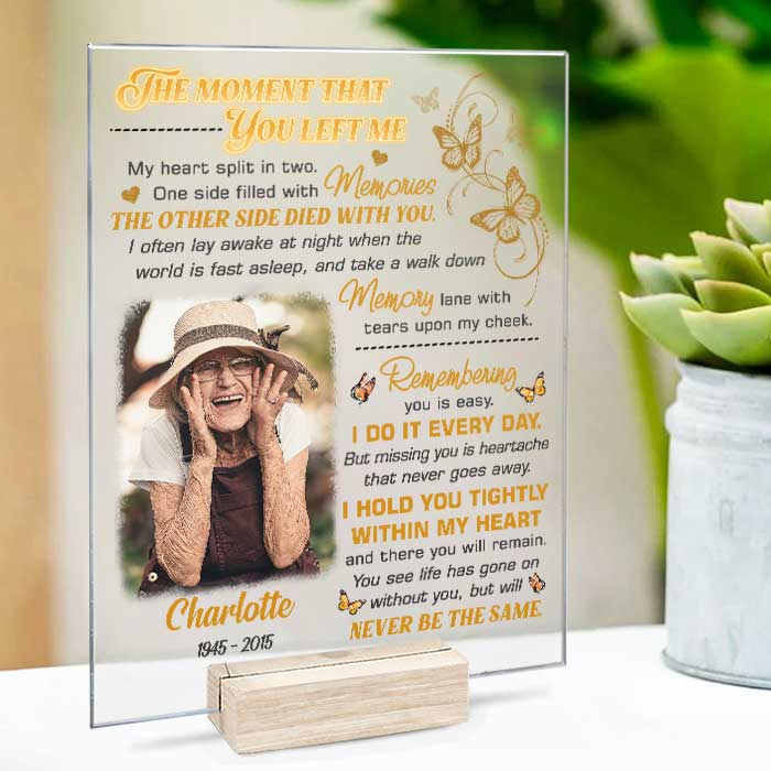 Remembering You Is Easy I Do It Everyday - Upload Image - Personalized Acrylic Plaque