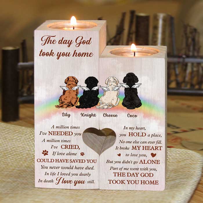 You Didn't Go Alone - Part Of Me Went With You - The Day God Took You Home - Personalized Candle Holder