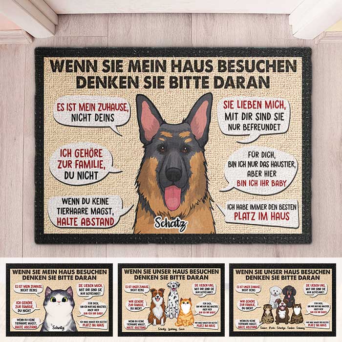 Wenn Sie Mein/Unser Haus Besuchen, Denken Sie Bitte Daran - Personalized Decorative Mat German