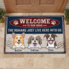 Welcome To Our Home Metal Sign Style - Funny Personalized Dog Decorative Mat