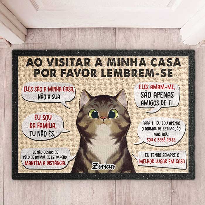 Ao Visitar A Minha/Nossa Casa, Por Favor Lembrem-Se - Personalized Decorative Mat Portuguese