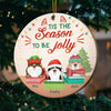 Tis The Season To Be Jolly - Personalized Custom Round Shaped Wood Christmas Ornament