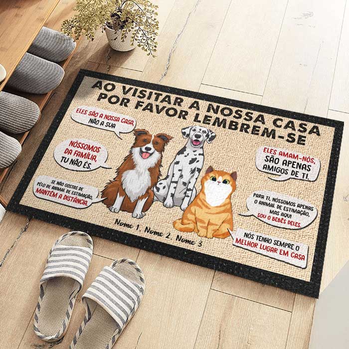 Ao Visitar A Minha/Nossa Casa, Por Favor Lembrem-Se - Personalized Decorative Mat Portuguese