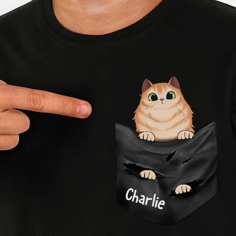 Put Your Cat In The Pocket - Personalized Unisex T-Shirt