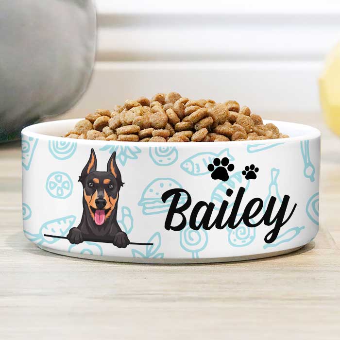Food World, Gift For Dog Lovers - Personalized Custom Ceramic Dog Bowls